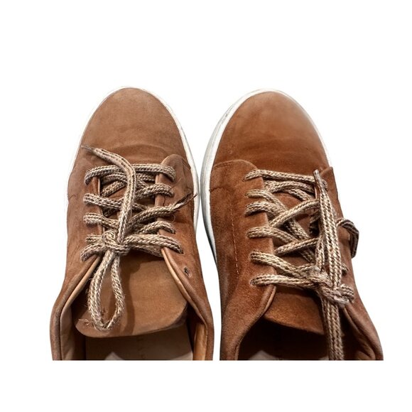 Jenni Kayne Suede Leather Leace Up Platform Sneakers Women 38 7.5 Honey Brown - Picture 8 of 16